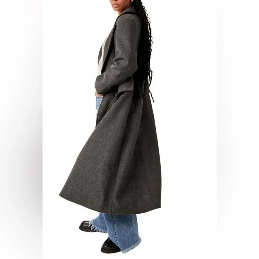 Free People Victoria Flared Wool-Blend Coat, NWT, Size M